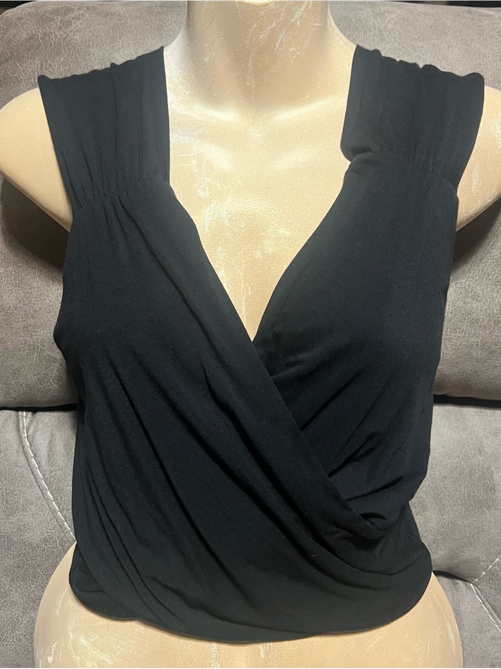 Final Touch Rayon Modal Overlap Crop Tank Top, Medium, BNWOT